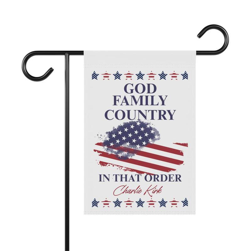 Charlie Kirk Merch, Republican House Flag, USA House Banner, Garden Flag USA, Gift for Republican, Support Charlie Kirk