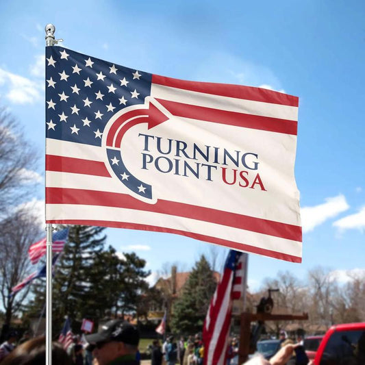 Charlie Kirk Flag - Turning Point USA, RIP Charlie Kirk Flag, Charlie Kirk Flag, Make America Great Again, Pray for Charlie Kirk Flag