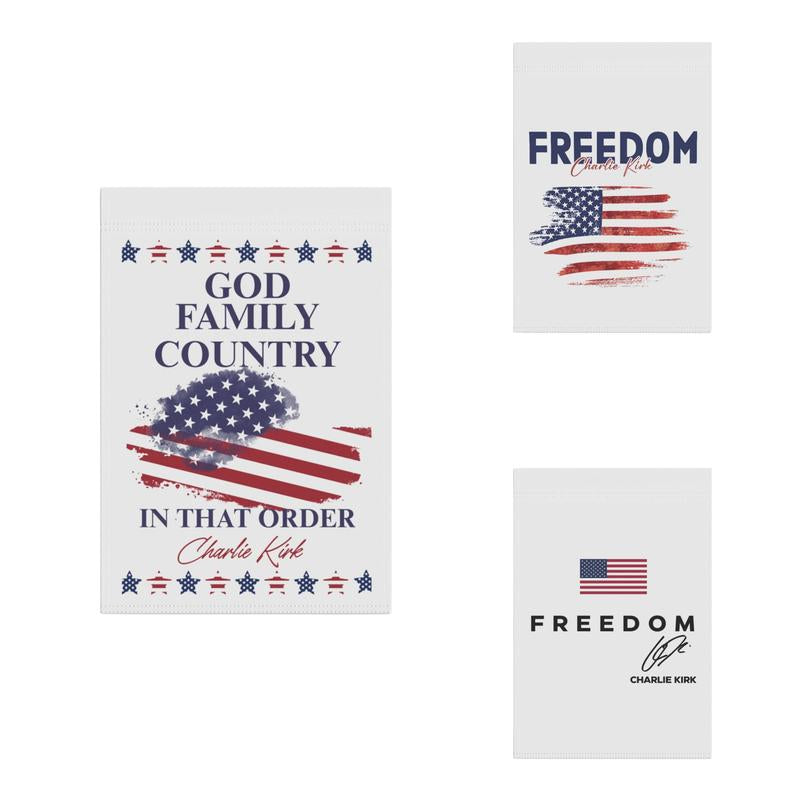 Charlie Kirk Merch, Republican House Flag, USA House Banner, Garden Flag USA, Gift for Republican, Support Charlie Kirk