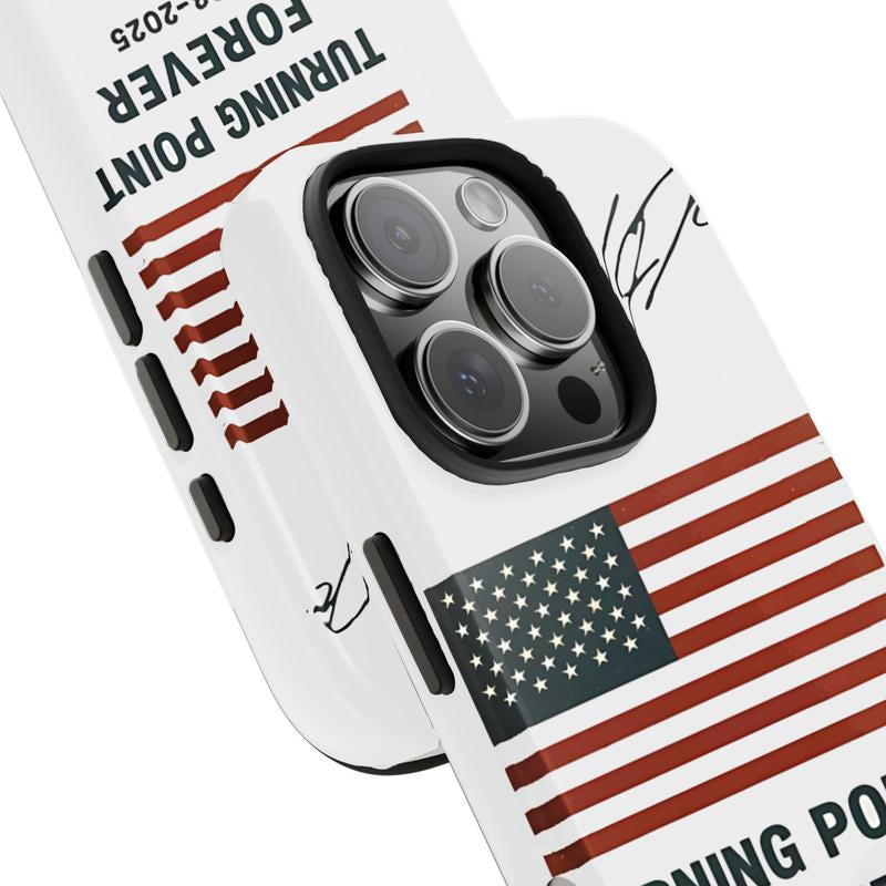 Freedom Charlie Kirk Phone Case, Patriot Charlie Kirk Signature Phone Cover, Faith-Based, Legends Never Die 17 Air Pro Max